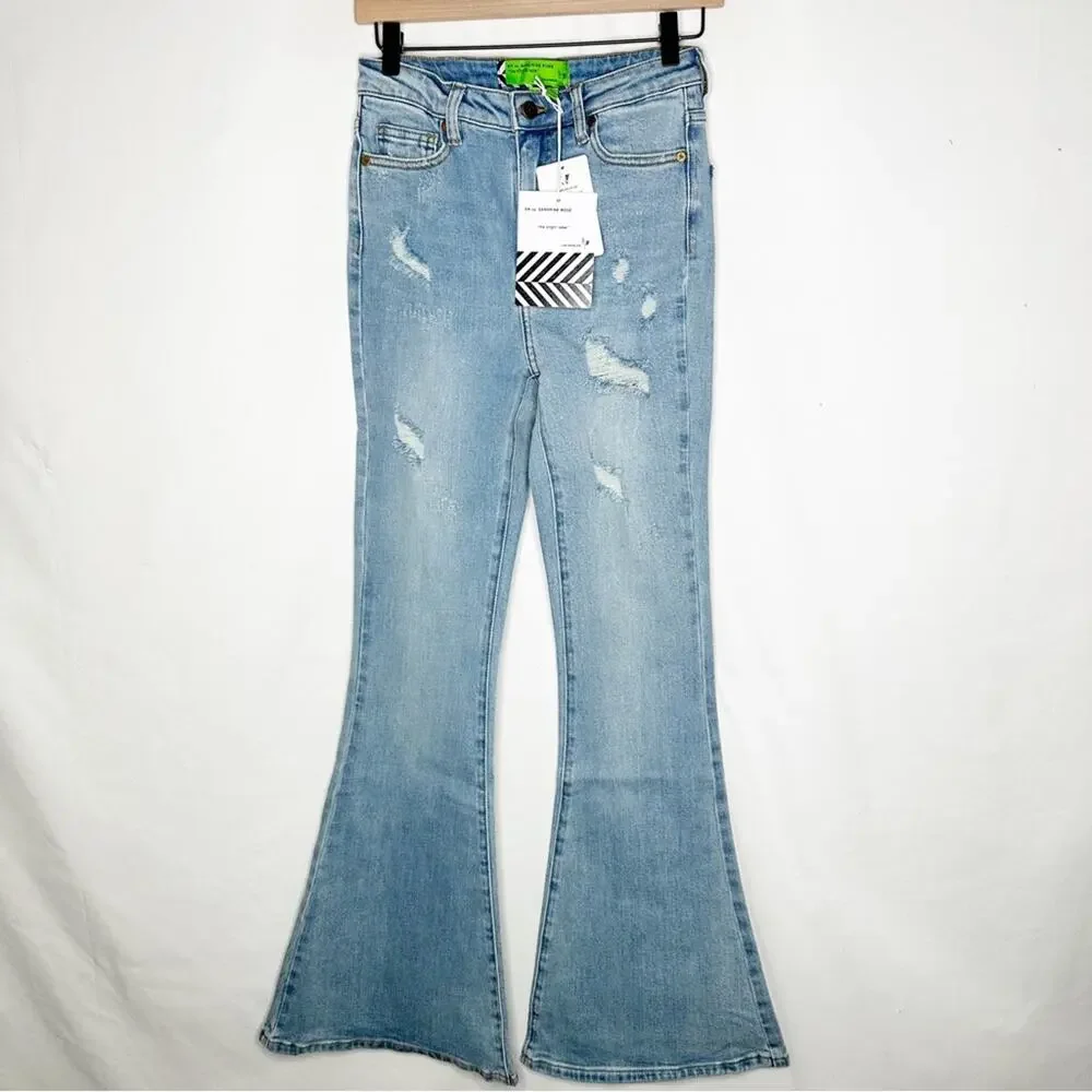 SANDRINE ROSE Super Flare Jeans Rock NWT in Size 26 - Picture 2 of 7